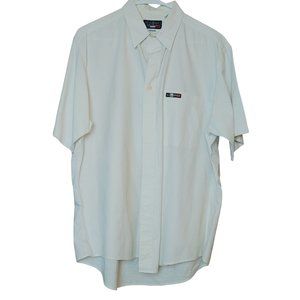US OPEN GOLF COLLECTION Mens L White Button Down Logo Short Sleeve Collar Shirt